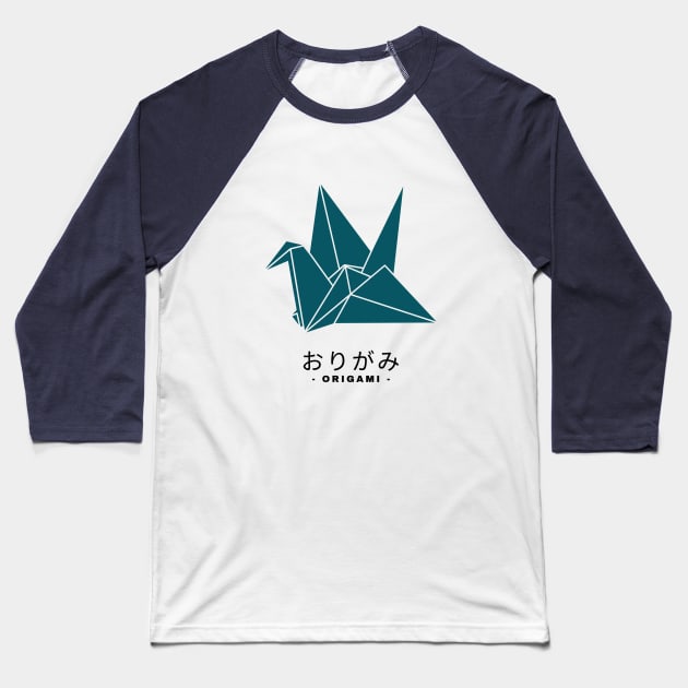 Paper art origami crane Baseball T-Shirt by inkonfiremx